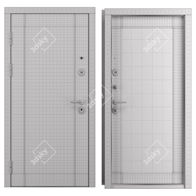 Bravo Flash Metal Entry Door 3D model image 4