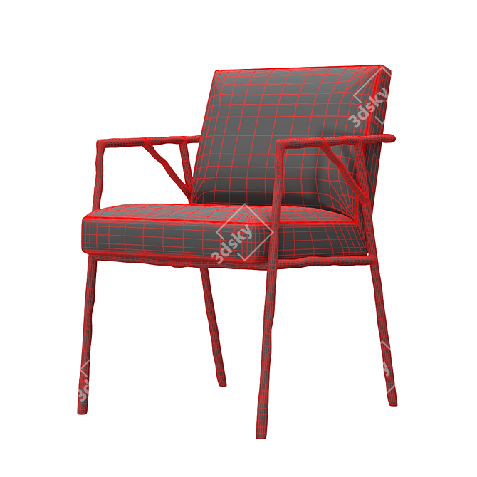 Elegant Antico Dining Chair 3D 3D model image 4