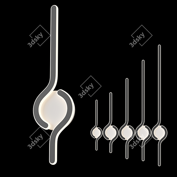 Curved LED Wall Lamp: Lampatron HARTO 3D model image 1