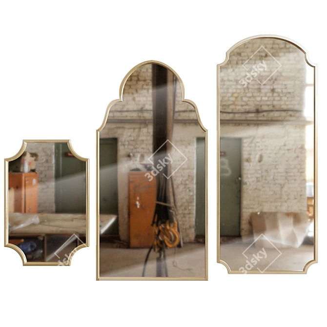 Cazarina Mirror Set Trio 3D model image 2