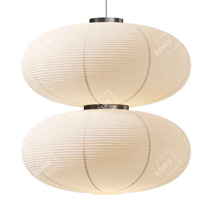 Modern Paper Dual Lampshade 3D model image 1