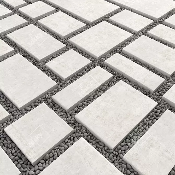 Smoothly Tiled Paving Pebble Model 3D model image 1
