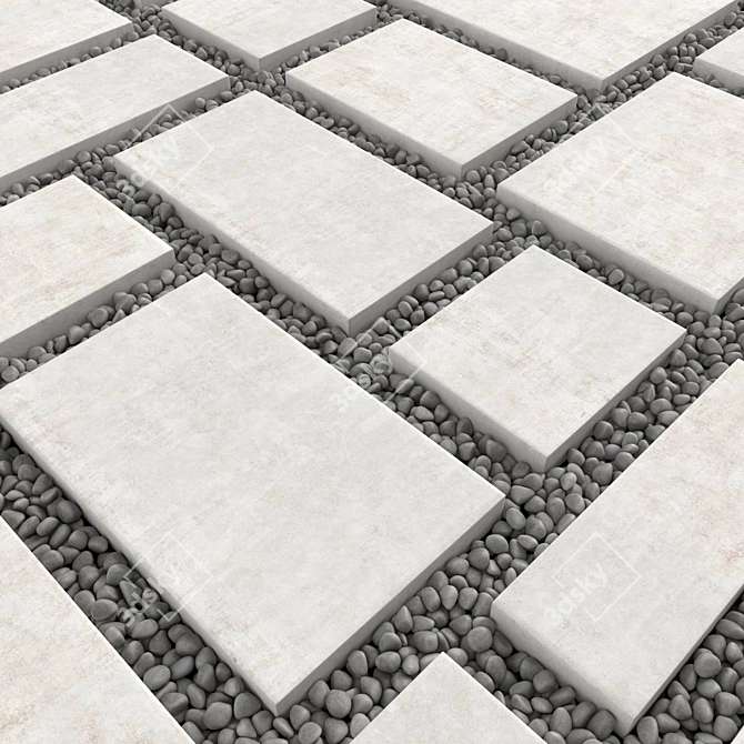 Smoothly Tiled Paving Pebble Model 3D model image 2