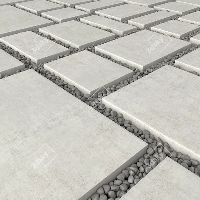 Smoothly Tiled Paving Pebble Model 3D model image 3
