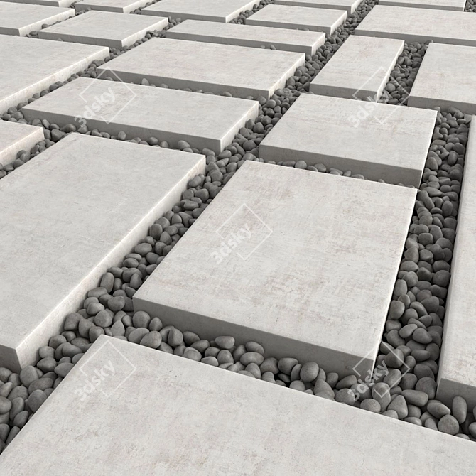 Smoothly Tiled Paving Pebble Model 3D model image 4