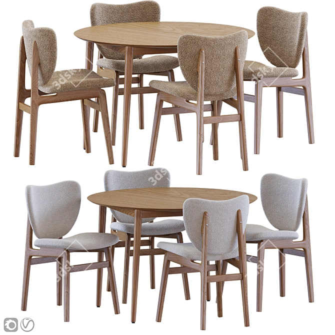 Elegant Elephant Chair Meeting Table 3D model image 2