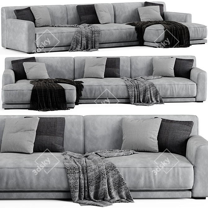 Modern Chic Chaise Lounge Sofa 3D model image 1