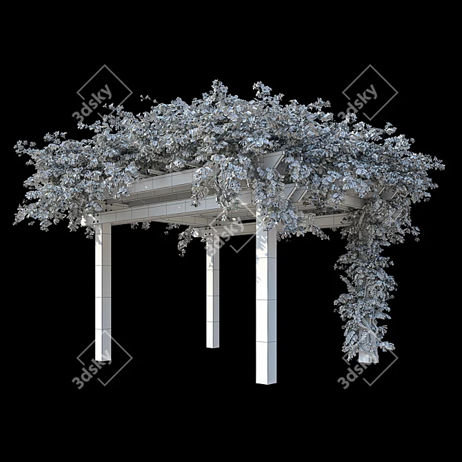 Garden Pergola with Campsis 3D model image 6