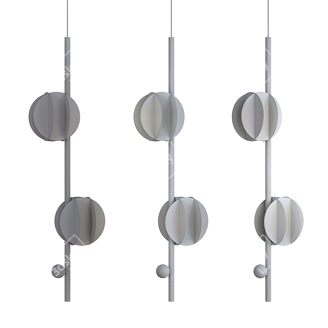 Geometric EL Lamp Sculpture Art 3D model image 3