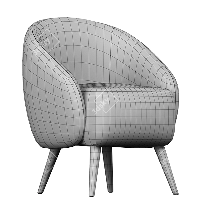 Modern Chic Mylo Accent Chair 3D model image 3