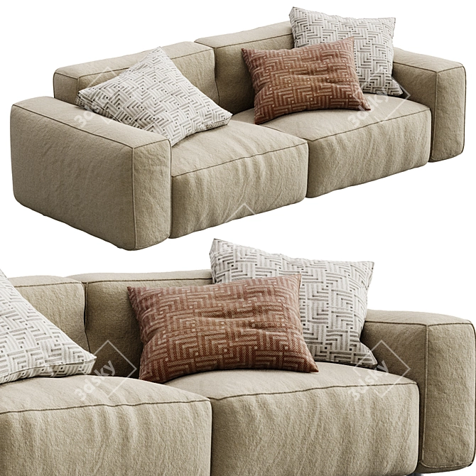 Modern Minimalistic Sofa Design 3D model image 1