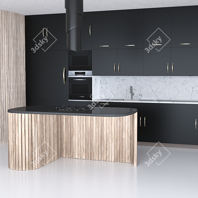 Sleek Kitchen Unit Design 3D model image 3