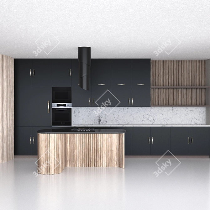 Sleek Kitchen Unit Design 3D model image 5