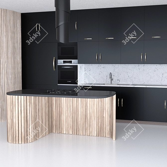 Sleek Kitchen Unit Design 3D model image 7