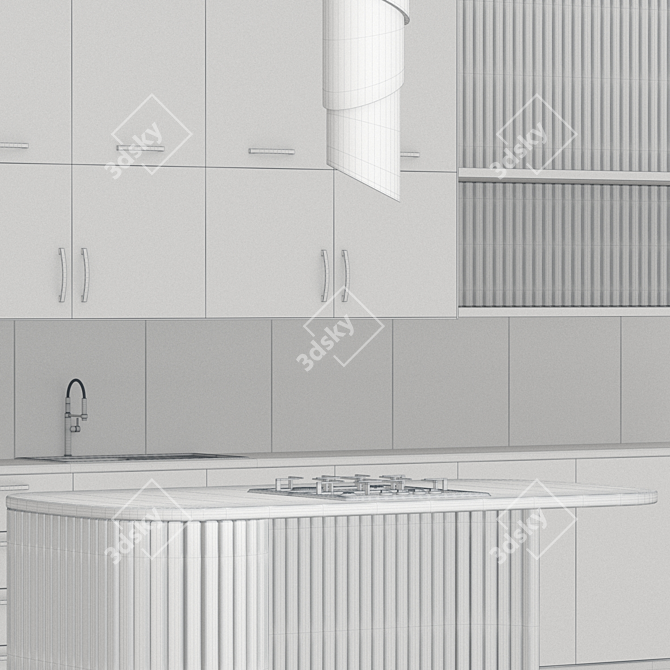 Sleek Kitchen Unit Design 3D model image 8