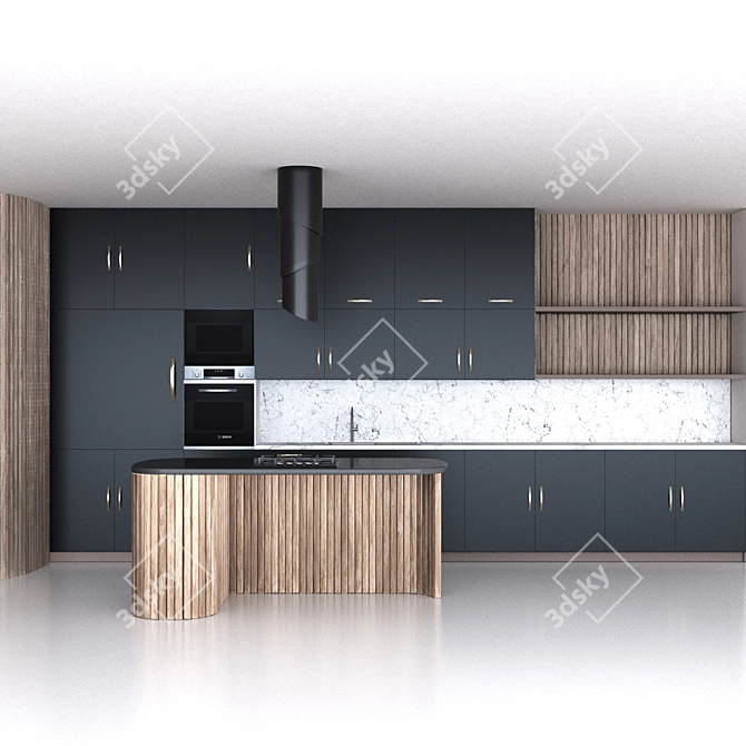 Sleek Kitchen Unit Design 3D model image 9