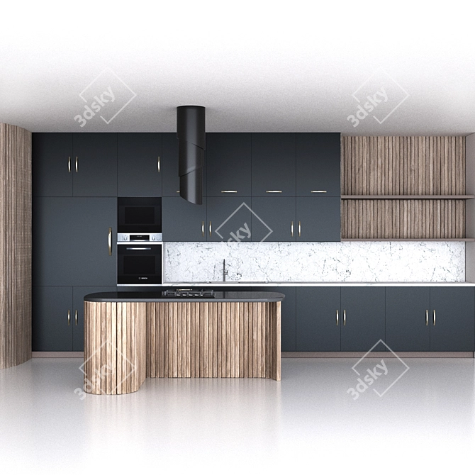 Sleek Kitchen Unit Design 3D model image 10