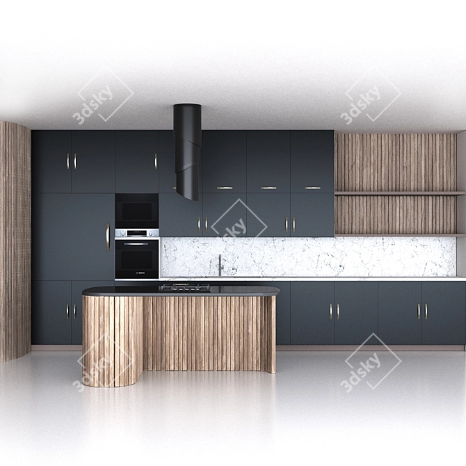 Sleek Kitchen Unit Design 3D model image 11