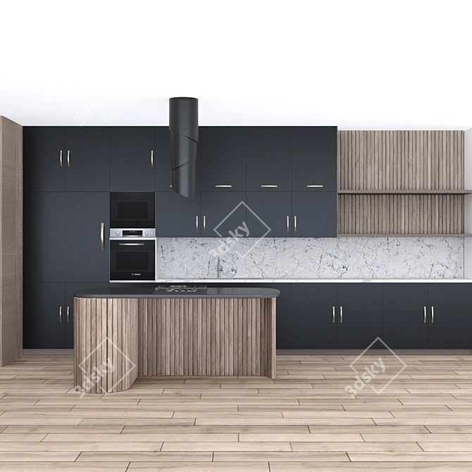 Sleek Kitchen Unit Design 3D model image 12