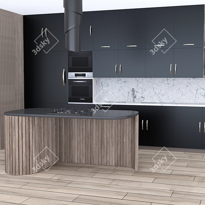 Sleek Kitchen Unit Design 3D model image 13