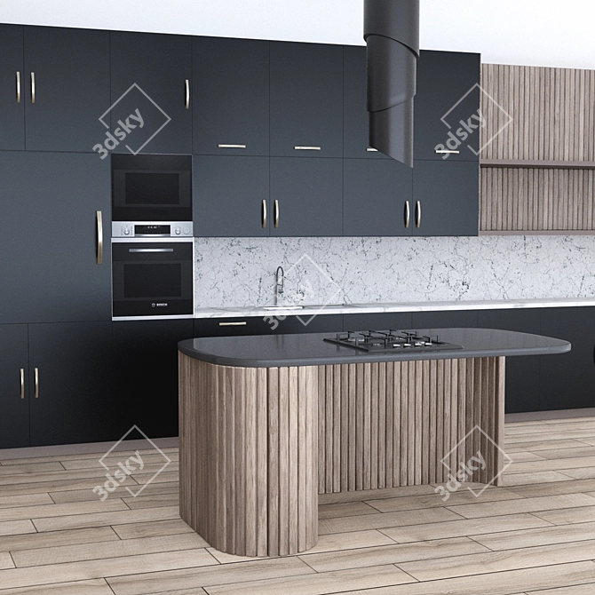 Sleek Kitchen Unit Design 3D model image 14