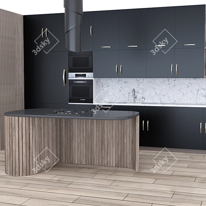 Sleek Kitchen Unit Design 3D model image 16