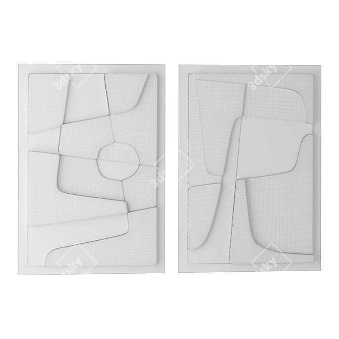 Abstract Relief Artworks in Colors 3D model image 4