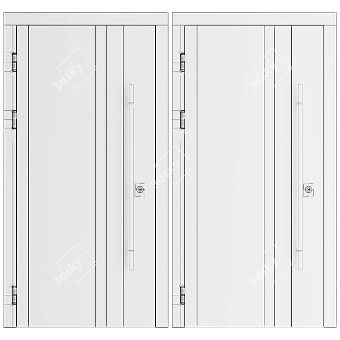 Modern Outdoor Entry Door 3D model image 4