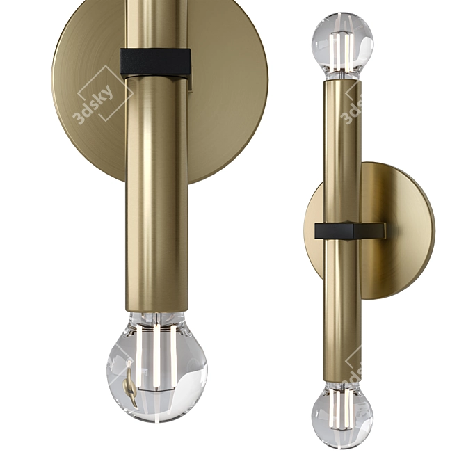 Colette Aged Brass Wall Sconce 3D model image 1