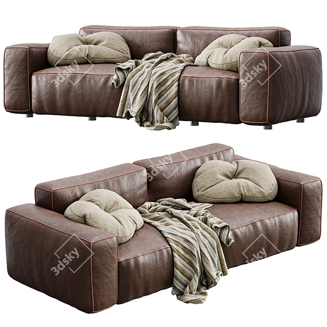 Luxury Leather Cairoli Furniture Set 3D model image 1