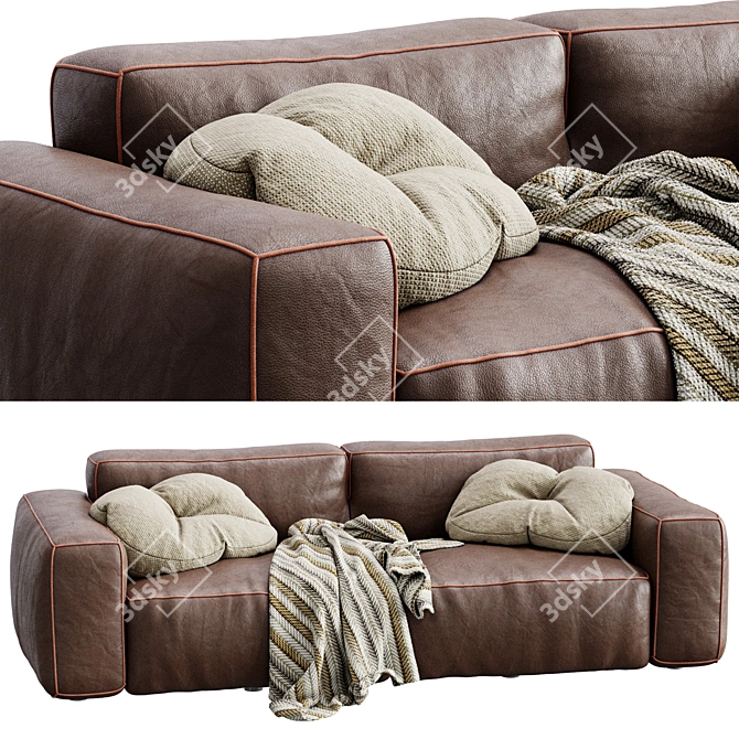 Luxury Leather Cairoli Furniture Set 3D model image 2