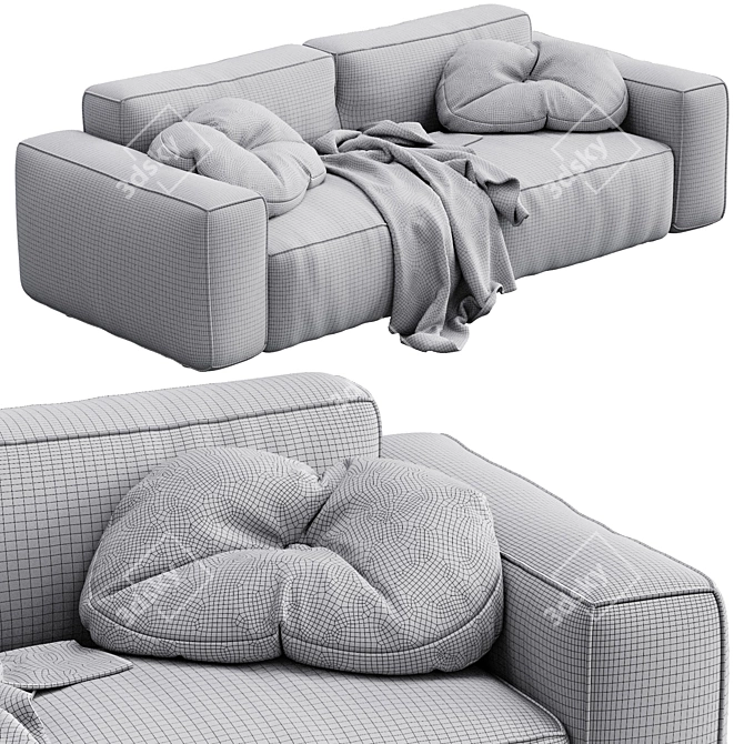 Luxury Leather Cairoli Furniture Set 3D model image 3