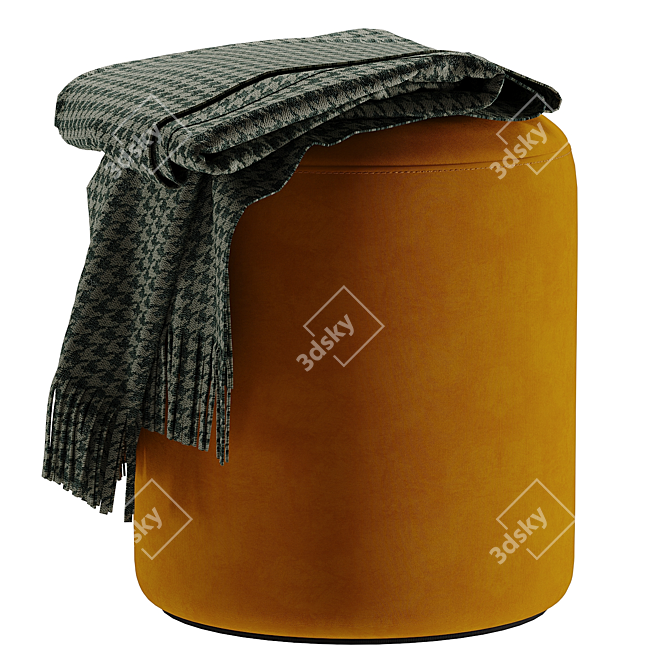 Auburn Round Ottoman West Elm 3D model image 1
