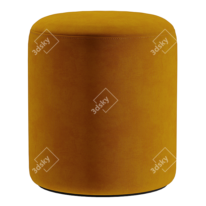 Auburn Round Ottoman West Elm 3D model image 2