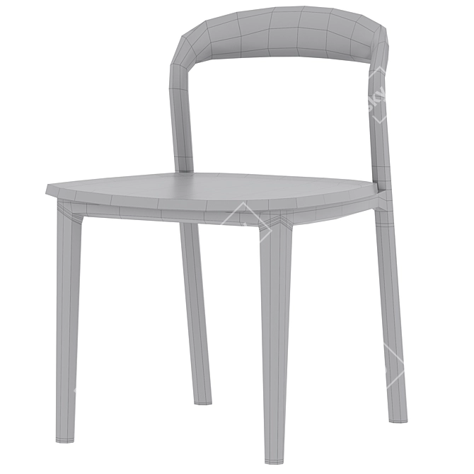 Modern Lugano Chair, Armless 3D model image 4