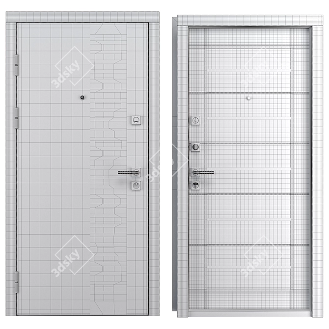 Thermo Техно Metal Entrance Door 3D model image 4