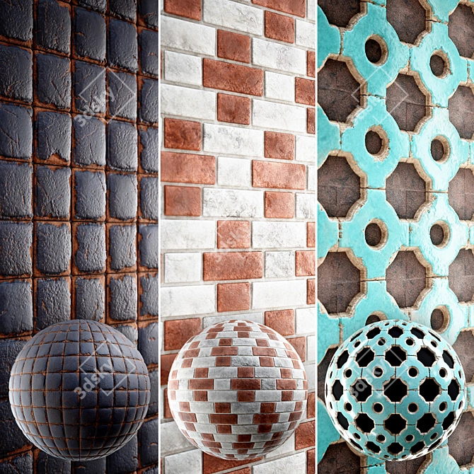 Procedural Brick Texture Collection 3D model image 1