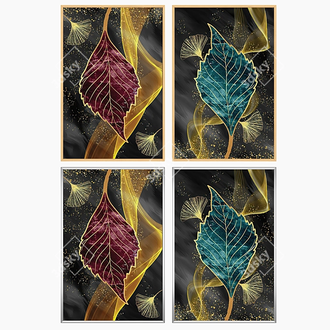 Wall Art Set with Various Frames 3D model image 3
