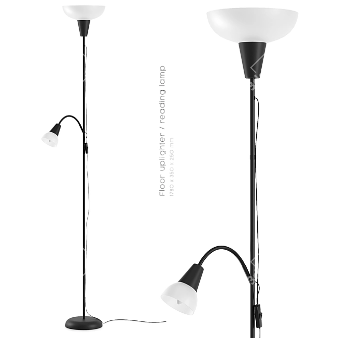 TAGARP Floor Uplighter Lamp 3D model image 1