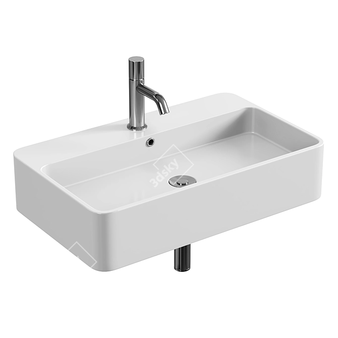 Modern Wall-Mounted Washbasin Solution 3D model image 2