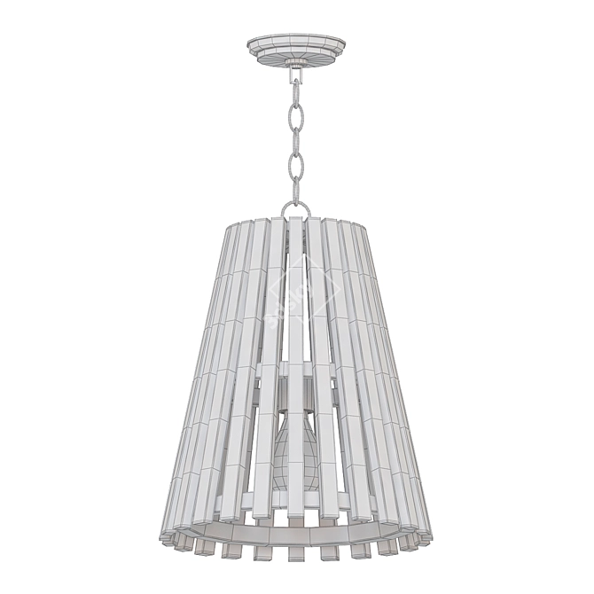 Natural Bamboo Pendant Light 3D model image 2