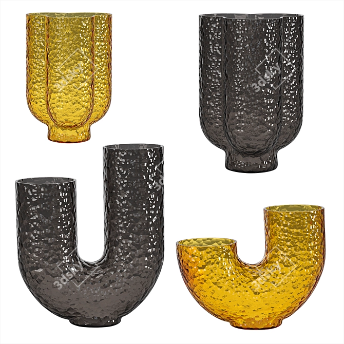 Set of Blown Glass Vases 3D model image 1