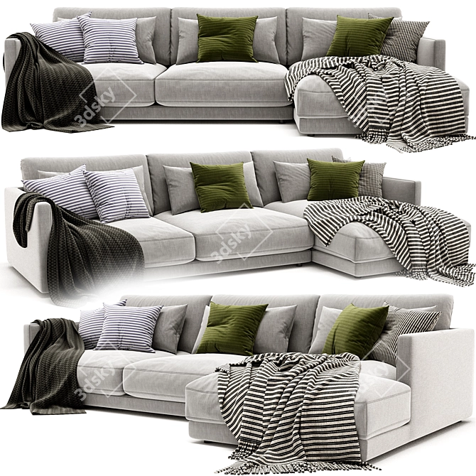 Modern Chaise Longue by Poliform 3D model image 2