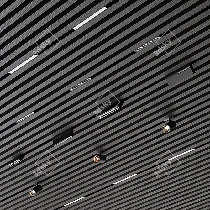 Illuminated Decorative Ceiling Panel 3D model image 2