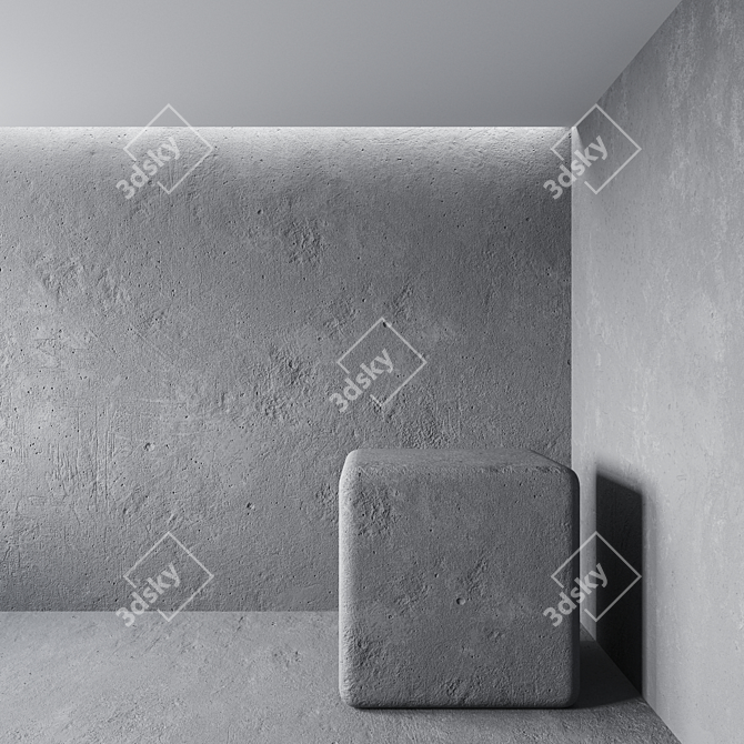 Seamless Concrete Textures Pack 3D model image 1