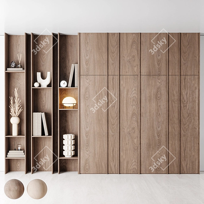 Modern Wooden Floor Furniture Rack 3D model image 1