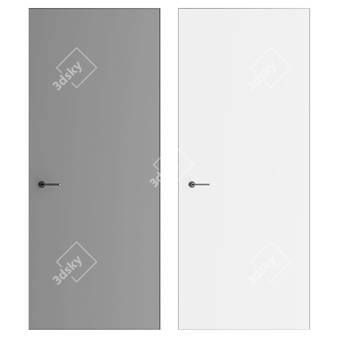 Sleek Interior Door CORTES ALUM 3D model image 2