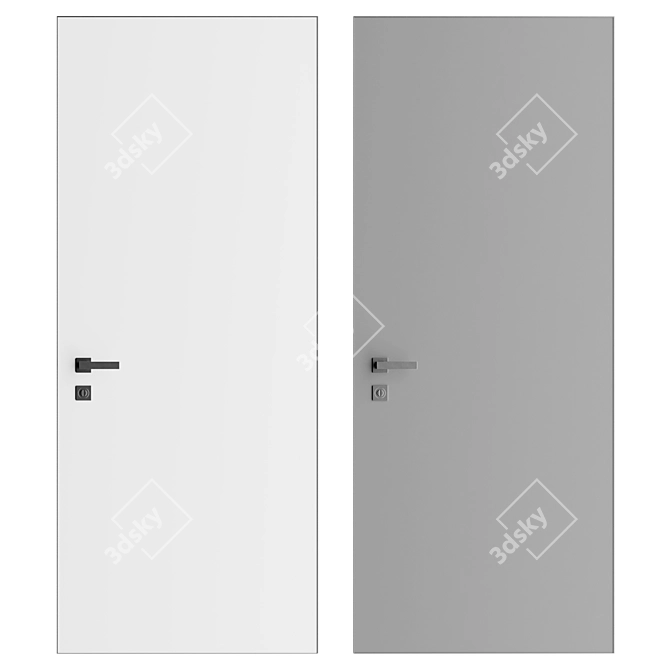 Sleek Interior Door CORTES ALUM 3D model image 3
