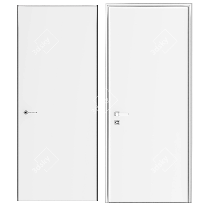 Sleek Interior Door CORTES ALUM 3D model image 5