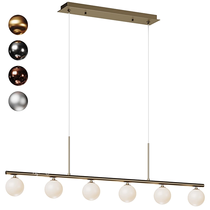 Modern Linear Suspension Lighting Fixture 3D model image 1